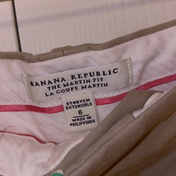 BANANA REPUBLIC  Martin Fit Beige Cotton Trousers Sz 6 - Picture 4 of 17